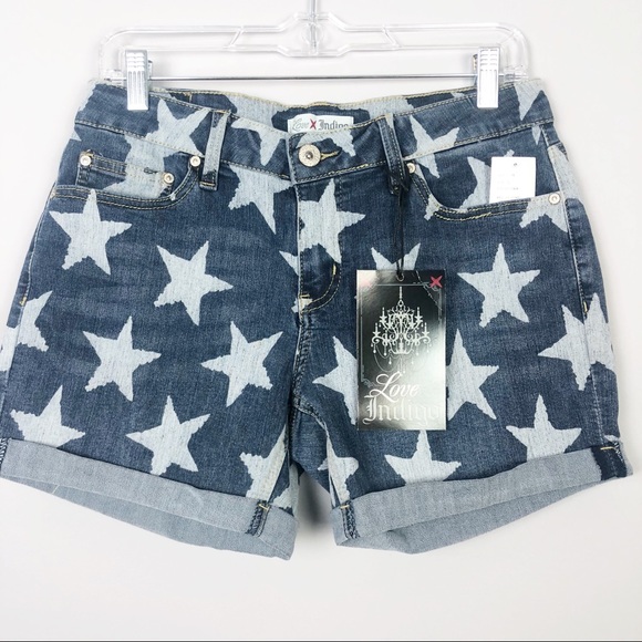 love indigo Pants - Love Indigo | Denim Shorts with White Stars